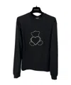 We11 Done Long-sleeved Round-neck Sweater In Black
