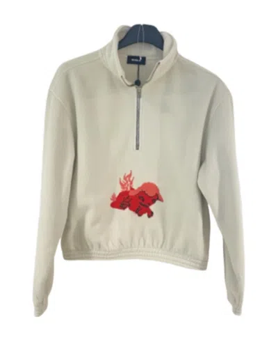 We11 Done Long-sleeved Semi-zipper Sweater In Nude