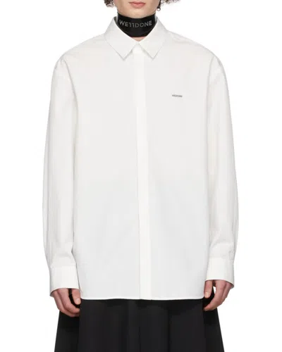 We11 Done Long-sleeved Shirt In White