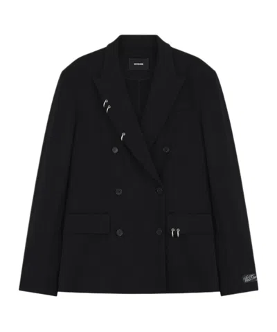 We11 Done Long-sleeved Suit Coat In Black