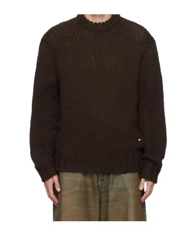 We11 Done Long-sleeved Sweater In Black