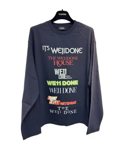 We11 Done Long-sleeved T-shirt In Blue