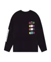 We11 Done Long-sleeved T-shirt With Printed Pattern In Black