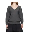 We11 Done Long-sleeved V-neck Sweater In Black