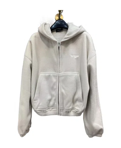 We11 Done Long-sleeved Zipper Hooded Sweater In Gray