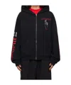 We11 Done Long-sleeved Zipper Sweatshirt In Black