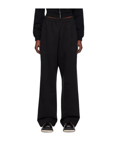 We11 Done Loose Fit Pleated Detail Sweatpants In Black