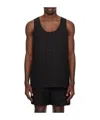 We11 Done Low Round Neck Simple Vest In Black