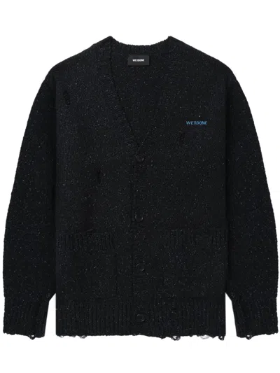 We11 Done Lurex Cardigan In Black