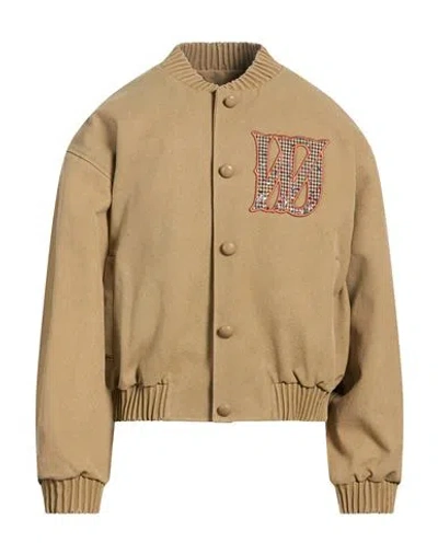 We11 Done Man Jacket Khaki Size Xs Polyester, Cotton, Rayon In Beige
