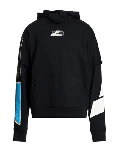 We11 Done Man Sweatshirt Black Size Xs Cotton, Polyurethane