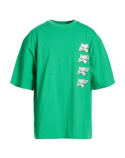 We11 Done Man T-shirt Green Size L Cotton