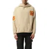 We11 Done Logo-patch Hoodie In Beige