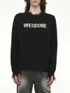 We11 Done Men's Grunge Rhinestone Logo Sweater In Black