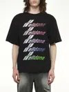 We11 Done Black Multi Rainbow Logo T-shirt In Black