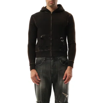 We11 Done Men's Piercing Detail Hoodie Zip-up In Black