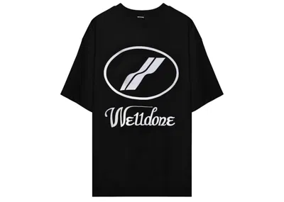 Pre-owned We11 Done Men's We11done Logo Print Oversized T-shirt In Black