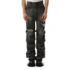 We11 Done Men's Wrinkled Straight Denim Trousers In Black