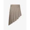 We11 Done Womens Beige Asymmetric Check-print Woven Mini Skirt In Neutral