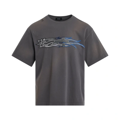 We11 Done Metallic Print T-shirt In Gray