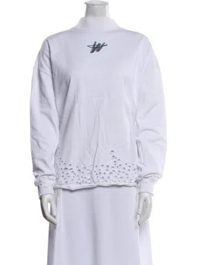 Pre-owned We11 Done Mock Neck Long Sleeve Sweatshirt In White