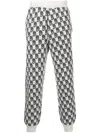 We11 Done Monogram Intarsia-knit Track Pants In Neutrals