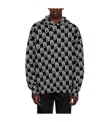 We11 Done Monogram Knitted Hoodie In Black