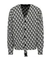 We11 Done Monogram-print Knitted Cardigan In Gray