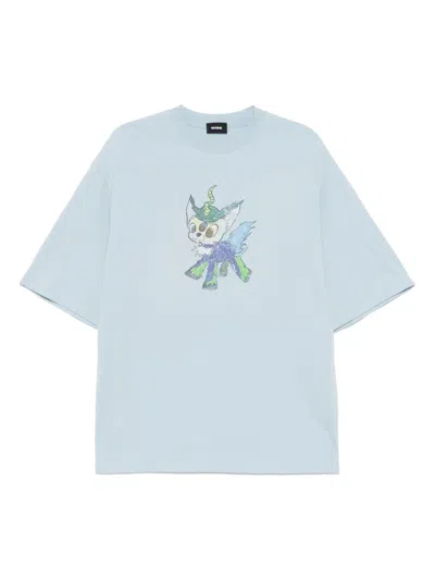 We11 Done Monster Drawing T-shirt In Blue