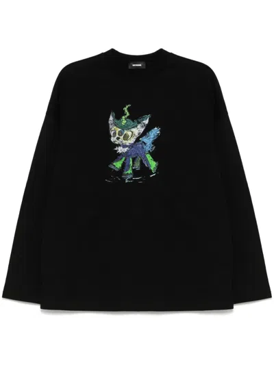 We11 Done T-shirt Mit Monster-print In Black