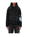 We11 Done Monster Logo-print Denim Jacket In Black