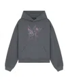 We11 Done Monster-print Cotton Hoodie In Gray