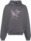 We11 Done Monster-print Cotton Hoodie In Grey