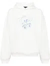 We11 Done Monster-print Cotton Hoodie In White
