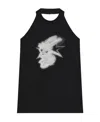 We11 Done Monster Print Neck Blouse In Black