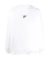 We11 Done Moth Eaten-effect Oversized Sweatshirt In White