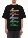We11 Done Multi Rainbow Logo T-shirt In Black
