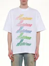 We11 Done Multi Rainbow Logo T-shirt In White