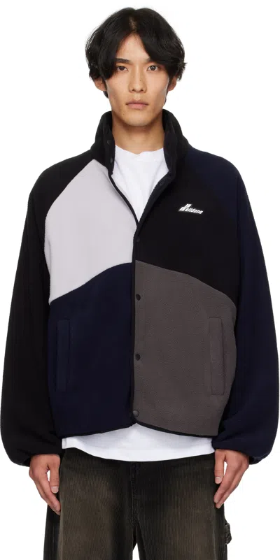 We11 Done Multicolor Colorblock Fleece Jacket In Black
