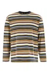 We11 Done Striped Cotton Crew Neck Long Sleeves In Multi