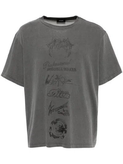 We11 Done Muti Logo T-shirt In Grey