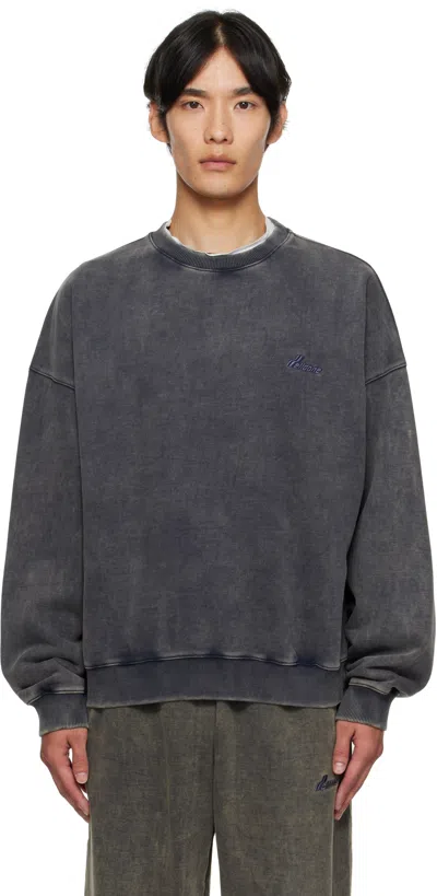 We11 Done Navy Bleached Sweatshirt In Blue