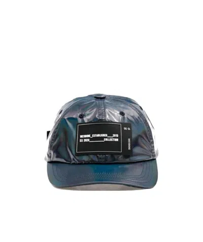 We11 Done Navy Blue Baseball Hat In Gray