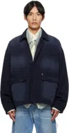 We11 Done Navy Classic Workwear Jacket In Blue