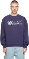 We11 Done Navy Colorful Cursive Sweatshirt In Navy