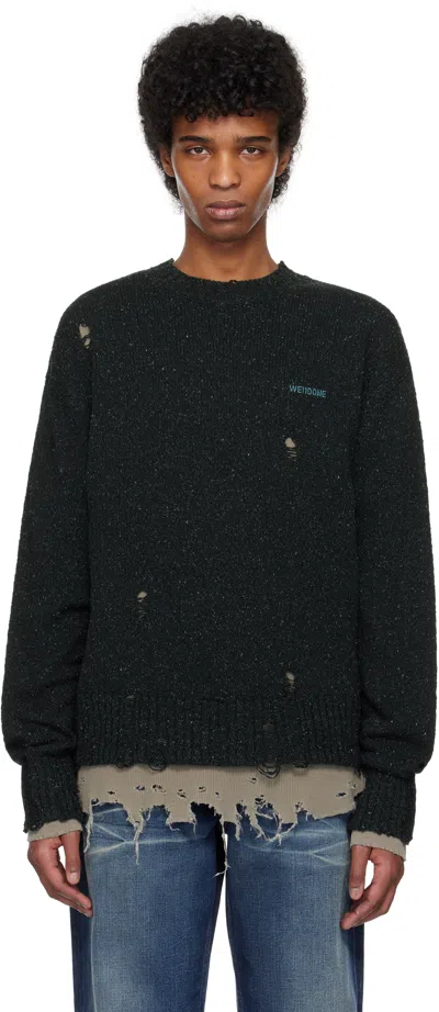 We11 Done Navy Grunge Knit Sweater
