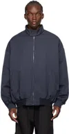 We11 Done Navy Harrington Jacket In Navy