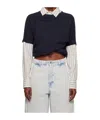 We11 Done Navy Layered Twist Top In Blue