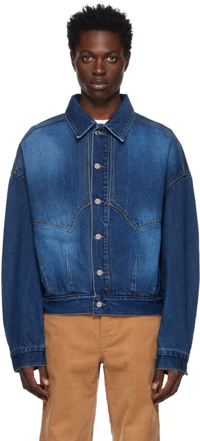 We11 Done Navy Loose Denim Jacket