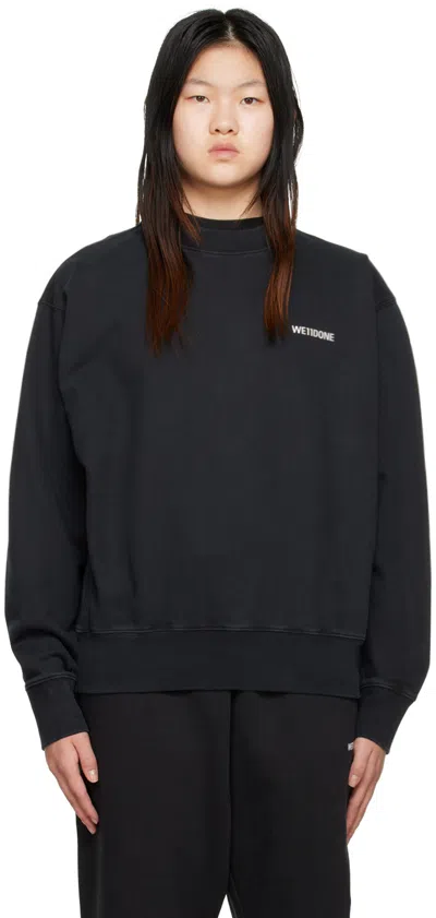 We11 Done Navy Printed Sweatshirt In Nsvy